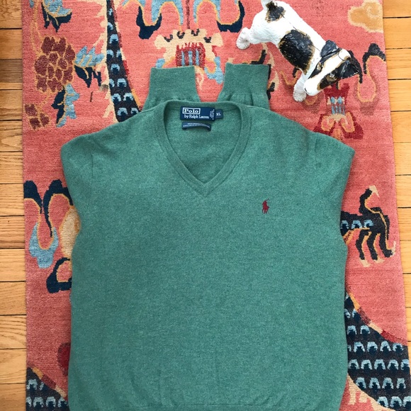 POLO by RALPH LAUREN merino wool v-neck sweater - Picture 2 of 5